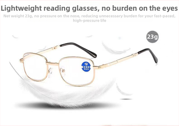 Γυαλιά ανάγνωσης με μεταλλικό πλήρες πλαίσιο και φακούς από ρητίνη, στυλ κουτιού