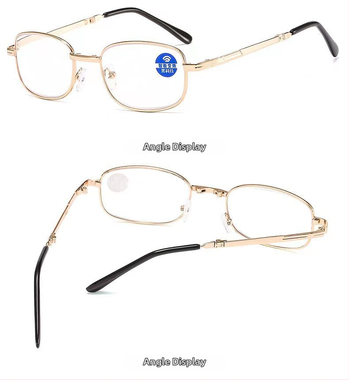 Γυαλιά ανάγνωσης με μεταλλικό πλήρες πλαίσιο και φακούς από ρητίνη, στυλ κουτιού