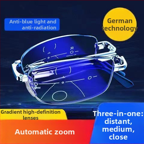 Čítacie okuliare s celým kovovým rámom a šošovkami z živice, štýl box-frame