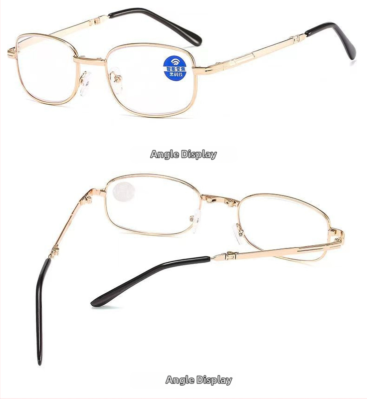 Очила за четене с пълна метална рамка и лещи от смола, стил рамка тип кутийка