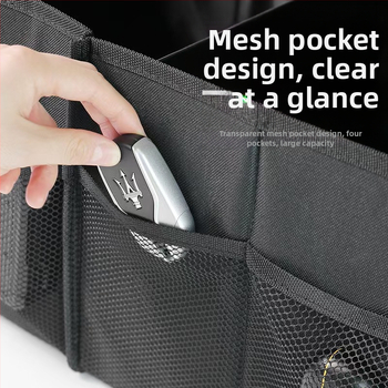 Кутия за съхранение в багажника на автомобил, сгъваема, водоустойчива и устойчива на натиск, от оксфордова тъкан, универсално съвместима, персонализируема с печат на лого