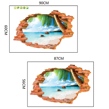 PVC αυτοκόλλητο τοίχου 3D με εφέ ραγισμένου τοίχου, αδιάβροχο, πυροπροστατευτικό, αντιστατικό και απωθητικό κατά των σκωλών για σαλόνι, υπνοδωμάτιο και γραφείο