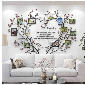 Akril 3D falikép növény- és virágmotívummal, nappali, hálószoba és étterem számára – dekoratív falidekor az új kínai stílusban.