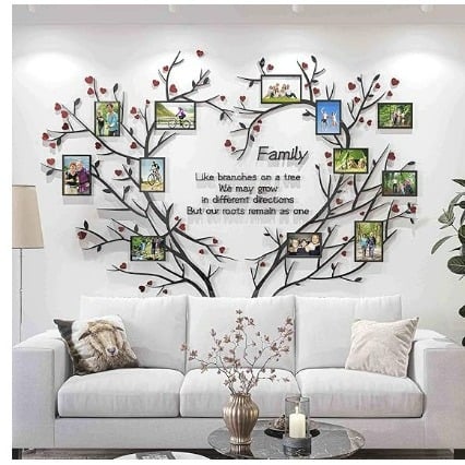 Akril 3D falikép növény- és virágmotívummal, nappali, hálószoba és étterem számára – dekoratív falidekor az új kínai stílusban.