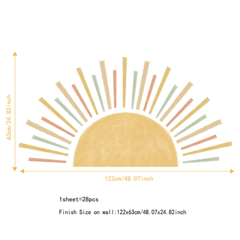 Funlife αυτοκόλλητο τοίχου PVC με σχέδιο ουράνιο τόξο, αδιάβροχο, 1 τεμάχιο, DY005 — για καθιστικό, υπνοδωμάτιο, μελέτη