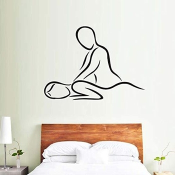 APONI PVC διακοσμητικό αυτοκόλλητο τοίχου μεμοτίβο μασάζ δύο γραμμών για μπάνιο SPA, μοντέρνο μινιμαλιστικό στυλ