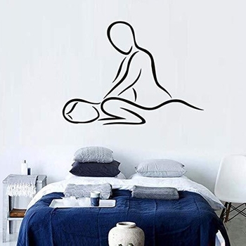 APONI PVC διακοσμητικό αυτοκόλλητο τοίχου μεμοτίβο μασάζ δύο γραμμών για μπάνιο SPA, μοντέρνο μινιμαλιστικό στυλ