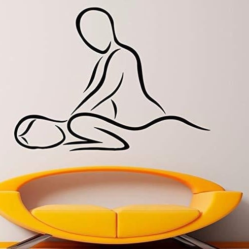 APONI PVC dekoratív falikép, motívum: két vonalas masszázsfigura, SPA fürdőszobához, modern minimál stílus