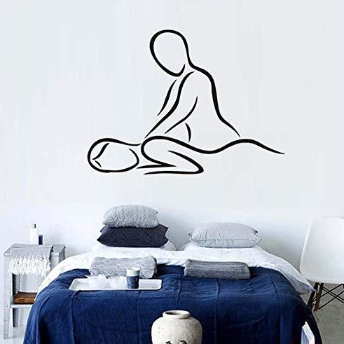 APONI PVC dekoratív falikép, motívum: két vonalas masszázsfigura, SPA fürdőszobához, modern minimál stílus