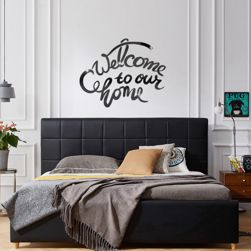 PVC αυτοκόλλητος καθρέπτης, απλό στυλ, διακόσμηση για σαλόνι και υπνοδωμάτιο