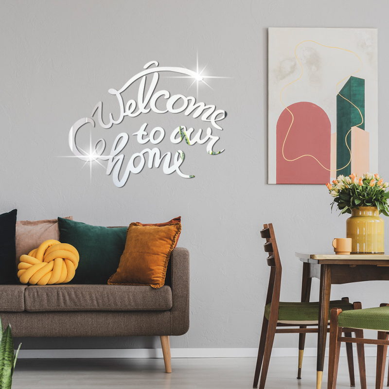 PVC αυτοκόλλητος καθρέπτης, απλό στυλ, διακόσμηση για σαλόνι και υπνοδωμάτιο