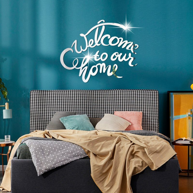 PVC αυτοκόλλητος καθρέπτης, απλό στυλ, διακόσμηση για σαλόνι και υπνοδωμάτιο