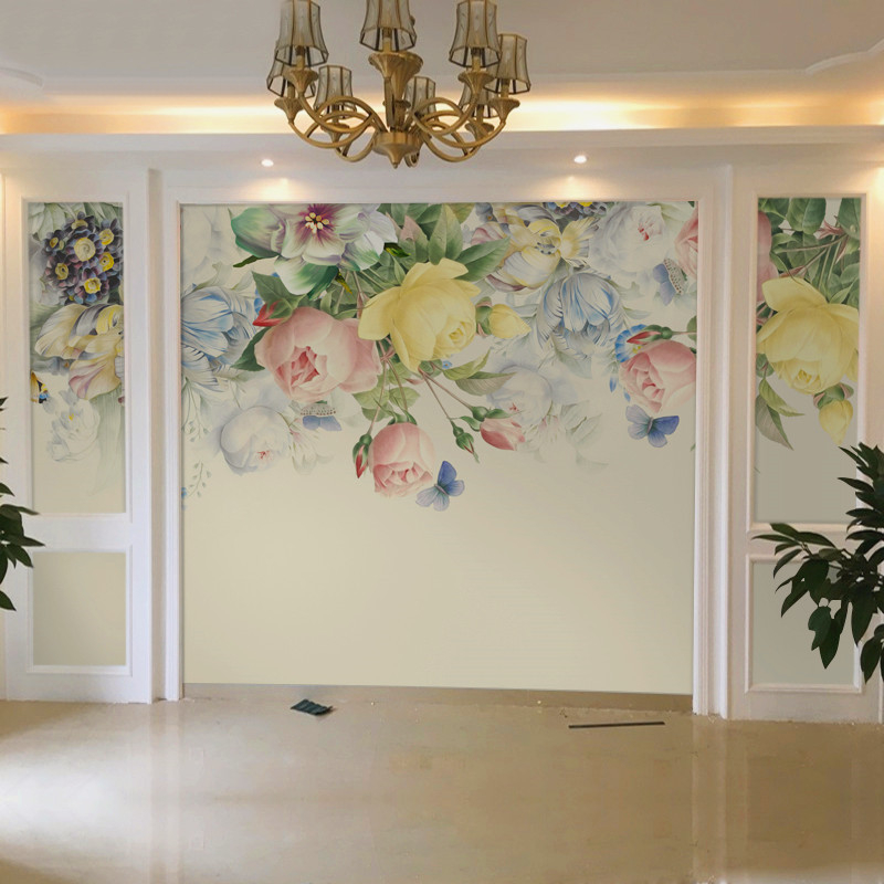 3D Amerikos stiliaus gėlių tapetai miegamajam ir svetainei, šilko medžiaga, šiuolaikinis minimalistinis stilius