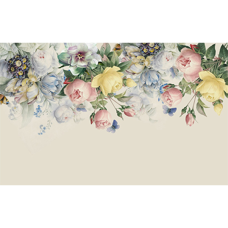 3D Amerikos stiliaus gėlių tapetai miegamajam ir svetainei, šilko medžiaga, šiuolaikinis minimalistinis stilius