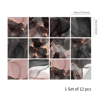 Funlife αυτοκόλλητο πλακίδιο τοίχου με μαρμάρινη υφή, παχύτερο PVC, γεωμετρικό μοτίβο, αδιάβροχο διακοσμητικό τοίχου