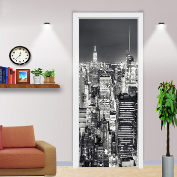 Σετ αυτοκόλλητων πόρτας 3D από PVC, διακοσμητικό αυτοκόλλητο τοίχου για σαλόνι και υπνοδωμάτιο, δύο τεμάχια