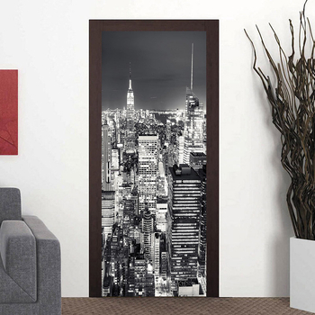 Σετ αυτοκόλλητων πόρτας 3D από PVC, διακοσμητικό αυτοκόλλητο τοίχου για σαλόνι και υπνοδωμάτιο, δύο τεμάχια