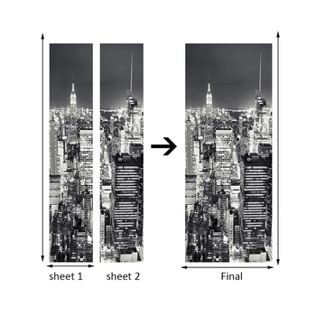 Σετ αυτοκόλλητων πόρτας 3D από PVC, διακοσμητικό αυτοκόλλητο τοίχου για σαλόνι και υπνοδωμάτιο, δύο τεμάχια