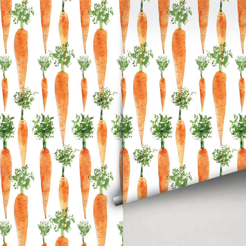 Funlife Sienų tapetai su morkų motyvu, PVC, lipnūs