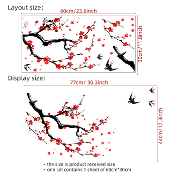 Αυτοκόλλητο τοίχου PVC | αδιάβροχο και ανθεκτικό στην υγρασία; ανθεκτικό στους σκώρους και μούχλα; μοτίβο με φυτικά λουλούδια; 1 τεμάχιο; κατάλληλο για σαλόνι, υπνοδωμάτιο, γραφείο, κουζίνα, μπάνιο.