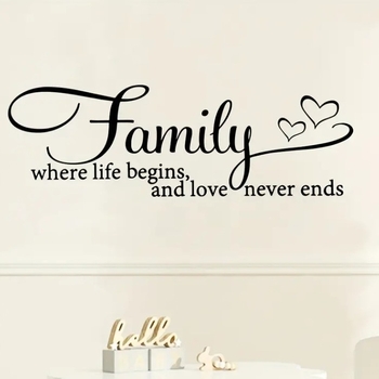 Βινύλ τοίχου αυτοκόλλητο – οικογενειακή θεματολογία με αγάπη, αδιάβροχο διακοσμητικό τοίχου, 1 τεμάχιο