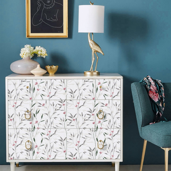 Pastoralinio stiliaus gaivios gėlėtos PVC tapetai, atsparūs drėgmei, priešgaisrinė apsauga, antibakteriniai ir nepurvinantys (premium)