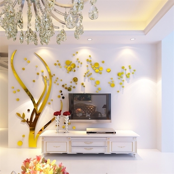 Ακρυλικός 3D διακοσμητικός αυτοκόλλητος τοίχου με μοτίβο αστέρων και φυτών, στυλ Nordic, για σαλόνι και γραφείο