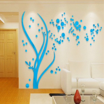 Ακρυλικός 3D διακοσμητικός αυτοκόλλητος τοίχου με μοτίβο αστέρων και φυτών, στυλ Nordic, για σαλόνι και γραφείο