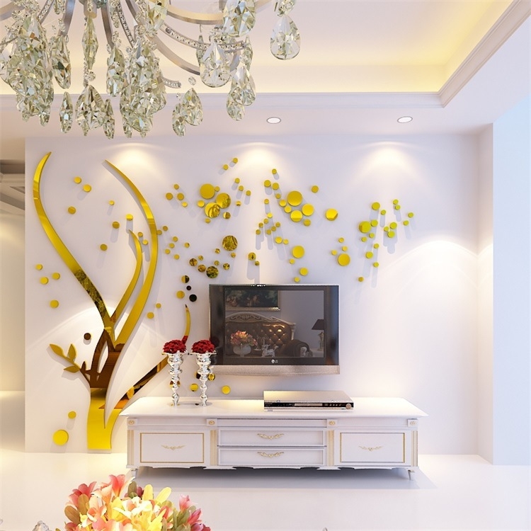 3D akril fali matrica, csillagos ég és növény mintával, nordic stílus, nappaliba és dolgozószobába