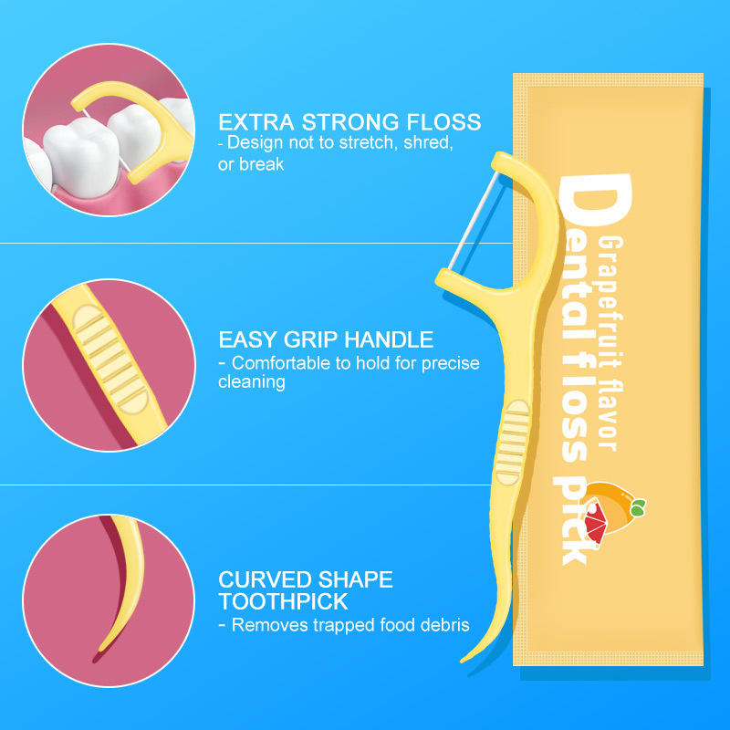 Tooth Point floss sticks, μιας χρήσης, πλαστικά, 80–100 τεμάχια, ατομικά συσκευασμένα