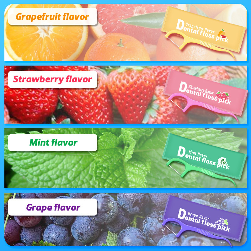 Tooth Point floss sticks, μιας χρήσης, πλαστικά, 80–100 τεμάχια, ατομικά συσκευασμένα