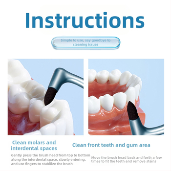 Dantų dėmių valymo šepetėlis su L formos galvute suaugusiems (Modelis G2069, Prekė xixi, Rankinis)