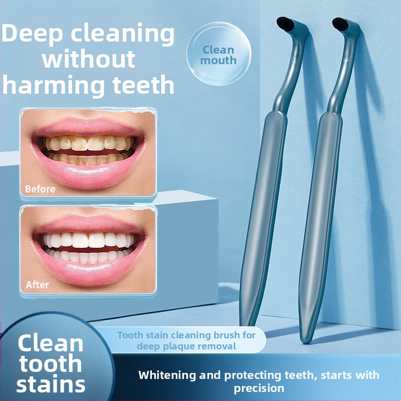 Dantų dėmių valymo šepetėlis su L formos galvute suaugusiems (Modelis G2069, Prekė xixi, Rankinis)