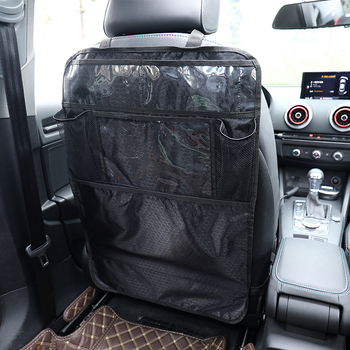 Кожена чанта за задното седло на автомобил за съхранение, монтаж с тип закачване към облегалката, капацитет 10