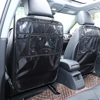 Кожена чанта за задното седло на автомобил за съхранение, монтаж с тип закачване към облегалката, капацитет 10