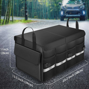 Кутия за багажник на автомобил - сгъваема платнена кутия за съхранение, с дръжка, печат на лого, устойчивост на компресия