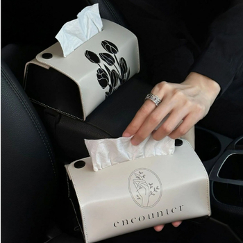 GeUSTOS δερμάτινο κουτί χαρτοπετσέτων αυτοκινήτου, σειρά Tulip, παγκόσμια συμβατότητα, κωδικός D8932