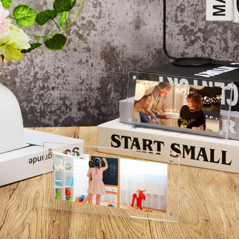 Διαφανής ακρυλικός οργανωτής γραφείου με δίσκο, σετ 4 τμημάτων