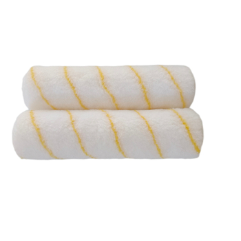 Декоративна стенна четка с алуминиева скоба и вълнена обвивка; барабанен материал: стомана A3; материал на скобата: алуминий; приложение: декоративна четка за стена