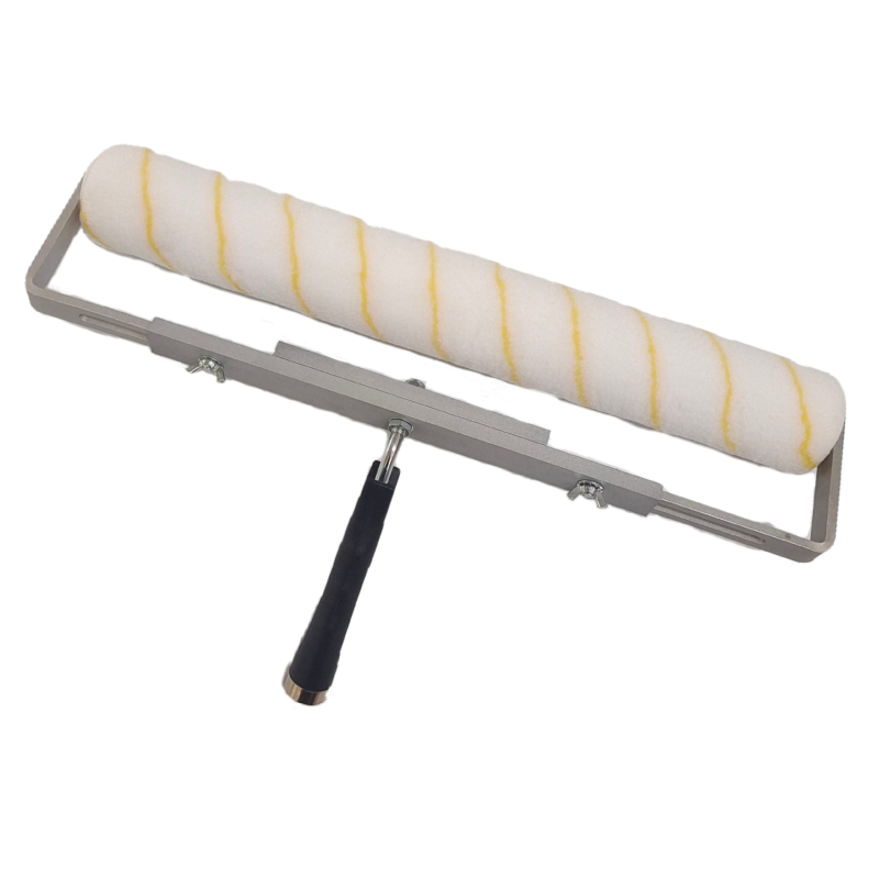 Декоративна стенна четка с алуминиева скоба и вълнена обвивка; барабанен материал: стомана A3; материал на скобата: алуминий; приложение: декоративна четка за стена