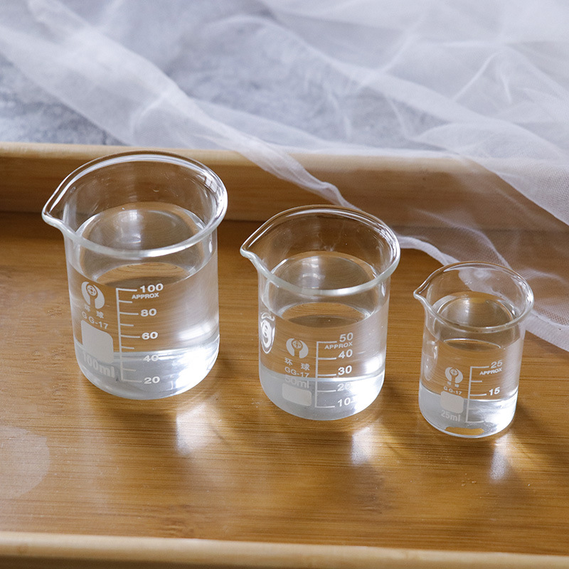Εργαστηριακό ποτήρι από υψηλόβορσιλικό γυαλί με κλίμακα – μετρητικό ποτήρι για DIY αρωματοθεραπείας κεριά, περιλαμβάνει γυάλινο αναδευτήρα, χωρητικότητες 25/50/100/250 ml