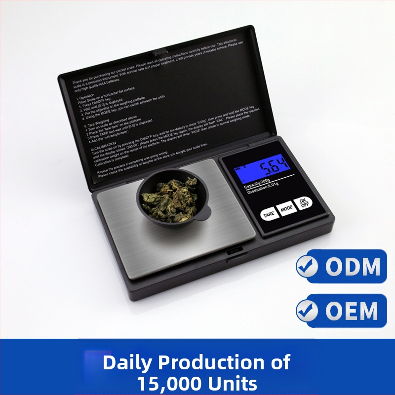 CHANGXIE CX-258 Skaitmeninės juvelyrinių papuošalų svarstyklės, kompaktiškos ir nešiojamos, aukšta tikslumas, matavimo diapazonas 0,05–500 g, maitinimas 2x AAA, skirti papuošalams