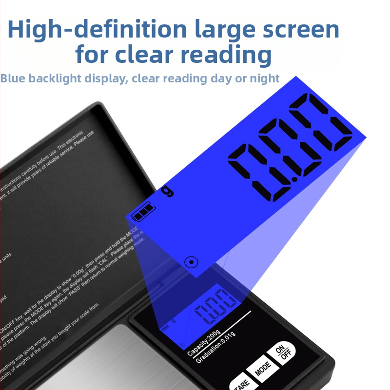 CHANGXIE CX-258 цифрова бижутерийна скала, компактна портативна с висока прецизност, диапазон 0,05–500 г, захранване с две AAA батерии, за бижута