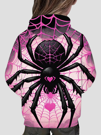 Παιδικό hoodie με κουκούλα, 3D εκτύπωση αράχνης, αναπνεύσιμο terry ύφασμα, επένδυση πολυεστέρα, μακριά μανίκια