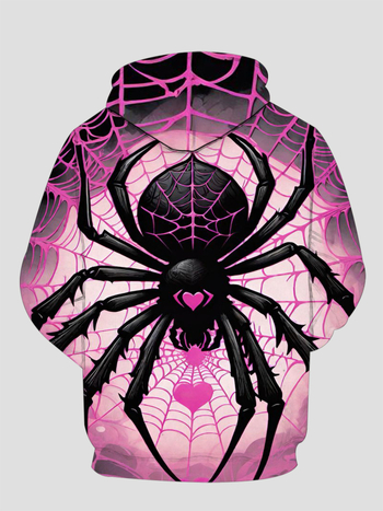 Παιδικό hoodie με κουκούλα, 3D εκτύπωση αράχνης, αναπνεύσιμο terry ύφασμα, επένδυση πολυεστέρα, μακριά μανίκια