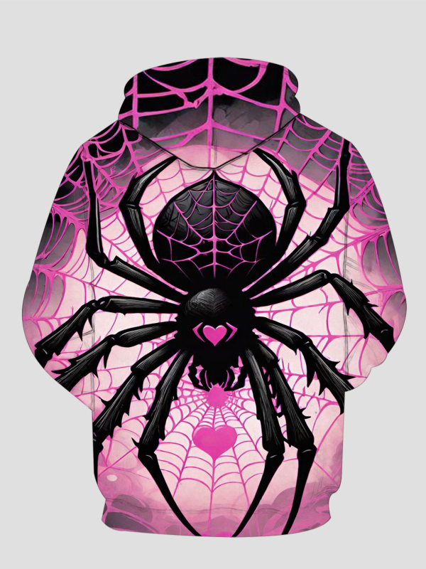 Παιδικό hoodie με κουκούλα, 3D εκτύπωση αράχνης, αναπνεύσιμο terry ύφασμα, επένδυση πολυεστέρα, μακριά μανίκια