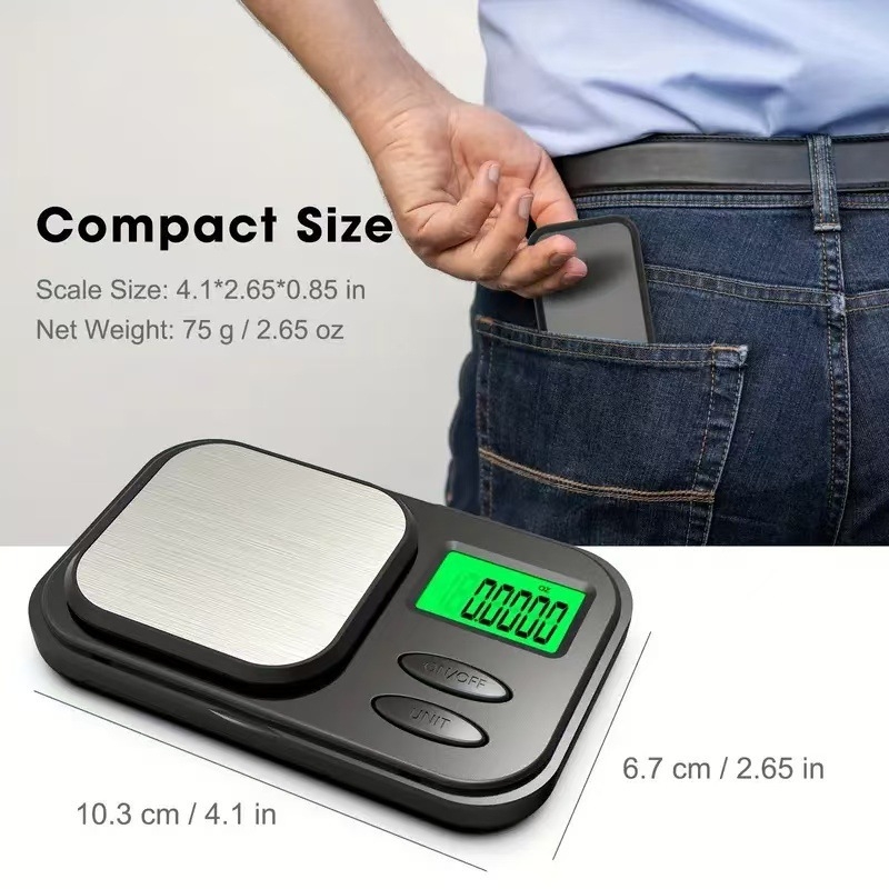 Mini tikslumo elektroninės svarstyklės virtuvei ir papuošalams – Hengte 2011, svarstymo diapazonas 1000/0.1 g, elektroninis matavimas, maitinimas 2xAA, daugiafunkcinė