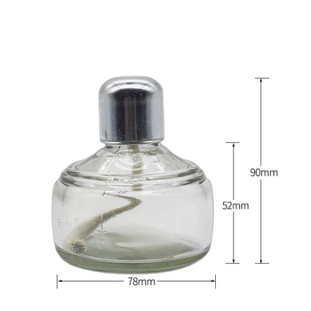 Lampă cu alcool pentru laborator dentar, corp din sticlă groasă, capac metalic, pentru încălzire și dezinfectare