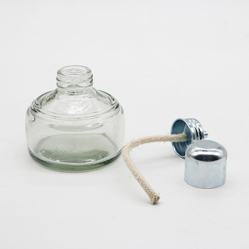 Lampă cu alcool pentru laborator dentar, corp din sticlă groasă, capac metalic, pentru încălzire și dezinfectare