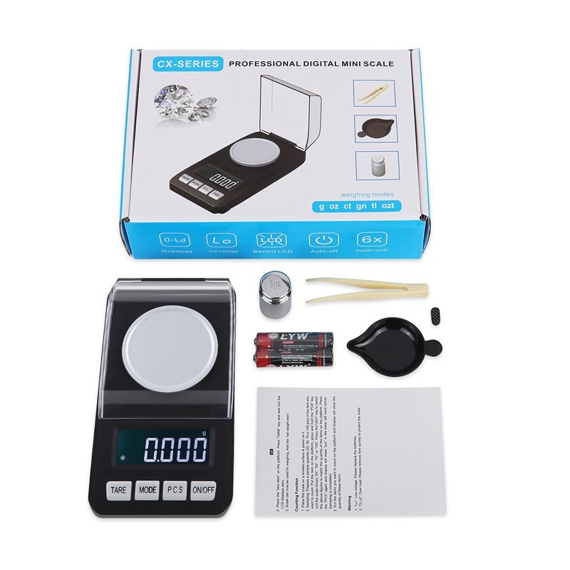 Skaitmeninės papuošalų svarstyklės su 0,001 g tikslumu, svėrimo diapazonas 100 g/0,001 g, modelis 188A, elektroninis matavimo būdas, maitinama baterijomis